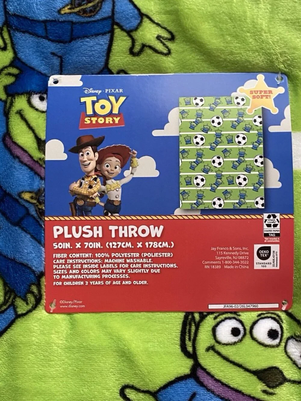 Disney Pixar Toy Story Throw Blanket The Claw Aliens & Soccer‎ Balls 50”X70” NEW